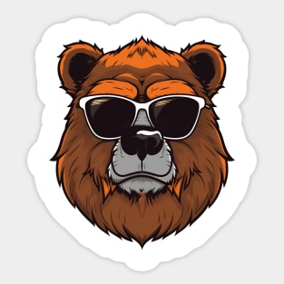 Sarcastic furry bear logo white Sticker